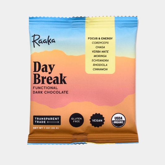 Daybreak Functional Dark Chocolate with Chaga, Yerba Mate, and Moringa